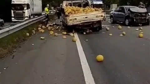 Giresun'da Kavun Yüklü Kamyonet Kazası