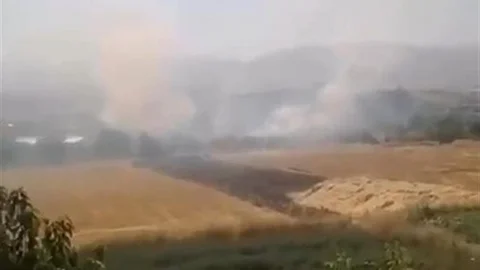 Elazığ'da Otluk Alanda Yangın Çıktı