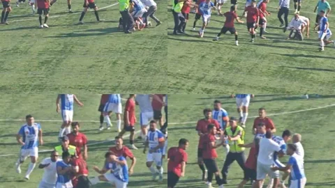 Mersin'deki Futbol Maçında Kavga Görüntülendi