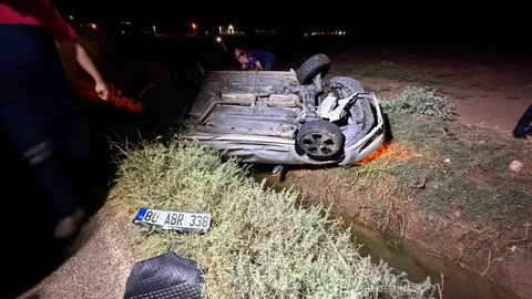 Mardin'de Otomobil Takla Attı