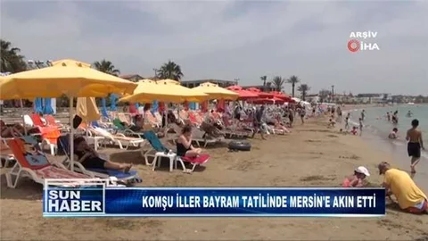 Mersin’de Sahiller Tatilcilerle Doldu Taştı