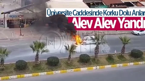 Otomobil Alev Alev Yandı