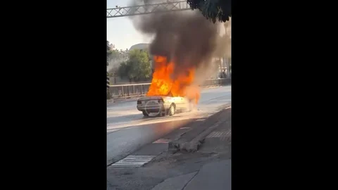 Araç Yangını Trafik Sıkışıklığına Neden Oldu