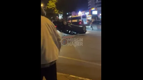 Mersin Yenişehir'de Takla Atan Araç Kazası
