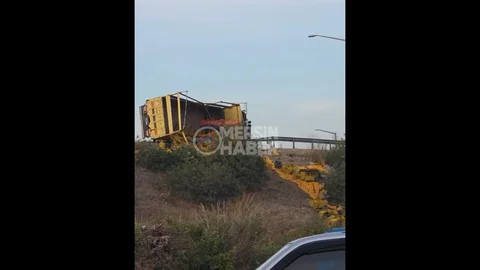 Mersin'de Narenciye Yüklü Kamyon Devrildi