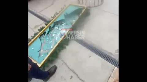 Mersin'de Dekoratif Ayna Devrildi