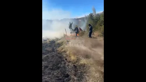 Arslanköy’de Arazi Yangını Kontrol Altına Alındı