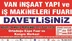 Van'da 28-31 Mayıs 2015 Tarihleri Arasında İnşaat Fuarı Açılacak