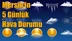 Mersin Hava Durumu; 5 Günlük