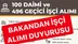 Bakandan İşçi Alımı Duyurusu: 100 Daimi 496 Geçici İşçi Alımı Yapılıyor