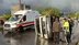 Muş Hasköy'de Dolu Yağışı Sonrası Kontrolden Çıkan Minibüs Yan Yattı, 2 Yaralı