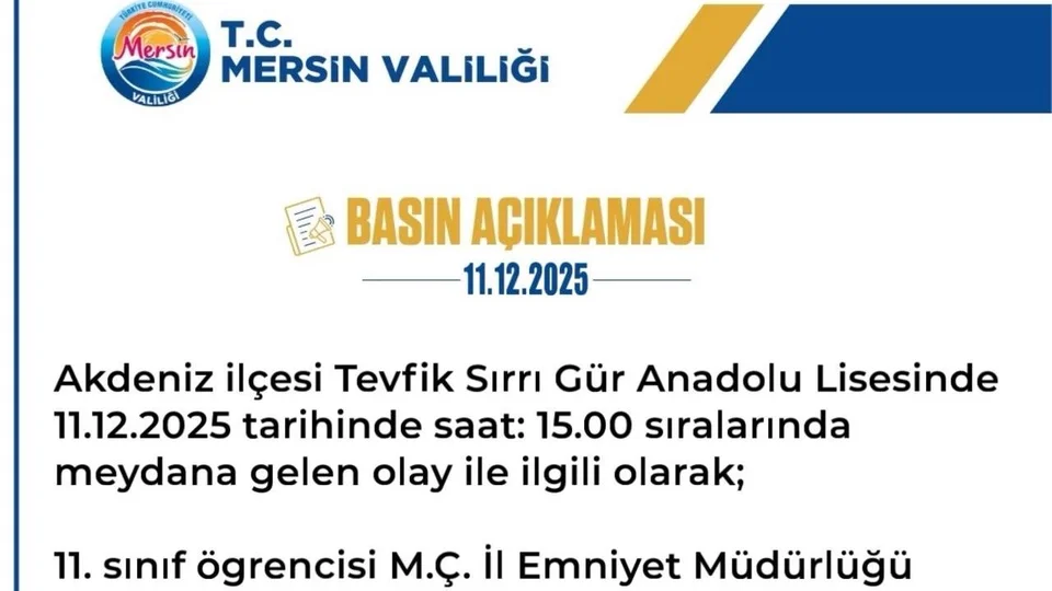 Tevfik Sırrı Gür Anadolu Lisesi'nde Kurusıkı Tabanca Olayı: Valilikten Açıklama Geldi