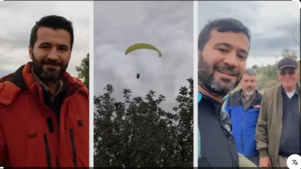 Mersin'de Gönülleri Isıtan An: Orman İşçileri Yamaç Paraşütçüsüne "Gel Çay İçelim" Dedi, O da İndi!