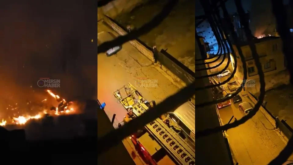 Mersin'de Tarihi Binada Gece Yarısı Yangın Çıktı