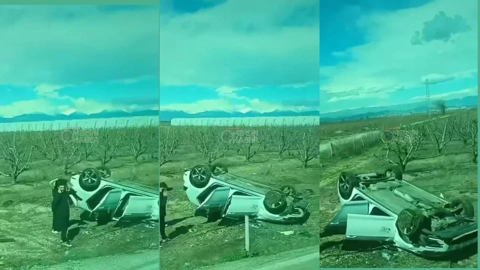 Tarsus'ta Kaza: Araç Yoldan Çıkarak Şarampole Uçtu, Ters Döndü