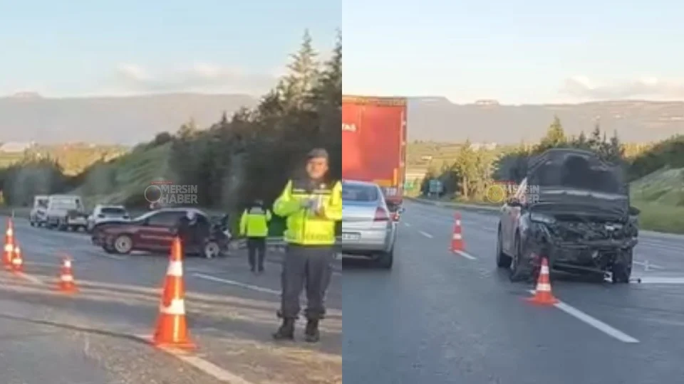 Mersin – Tarsus Otoyolu Yeni OSB Çıkışında 2 Araç Birbirine Girdi!