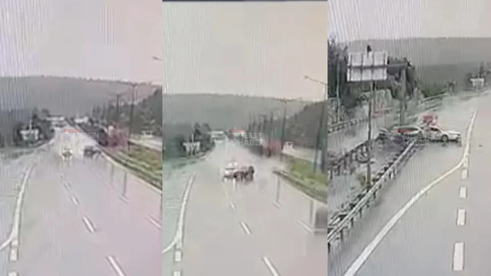 Tarsus-pozantı Otoyolu'nda Yağmur Kazası: Aynı Yönde Seyreden 2 Araç Çarpıştı