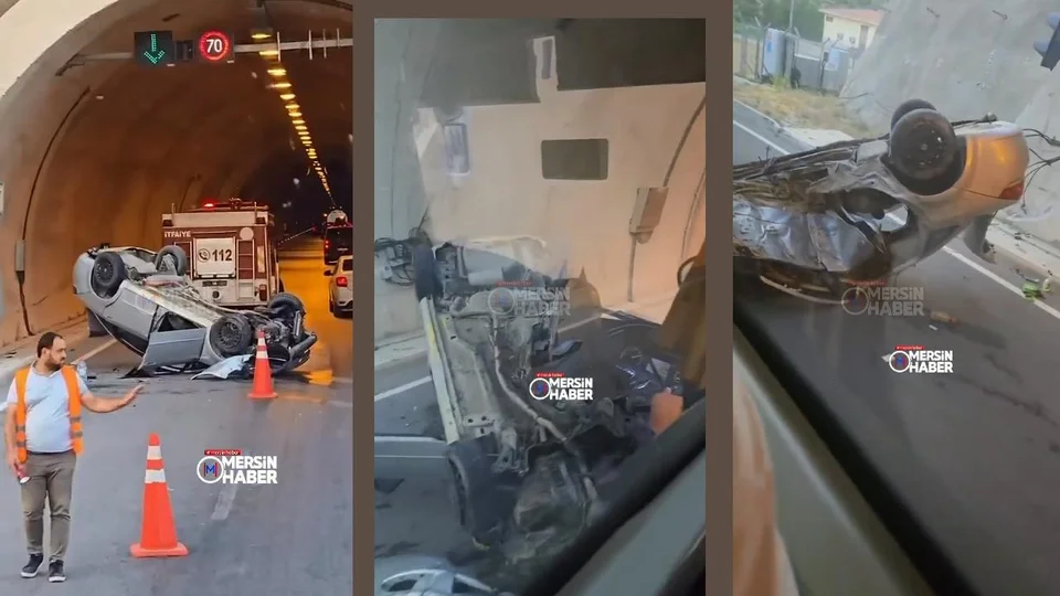 Aydıncık Büyükeceli Tüneli Yakınlarında Kaza