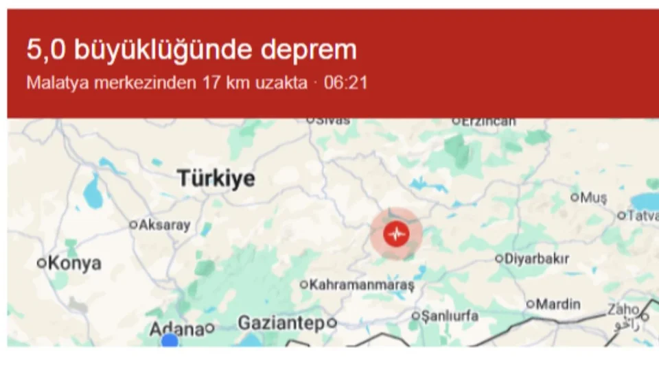 Son Dakika: Malatya’da Deprem! Çevre İllerden de Hissedildi