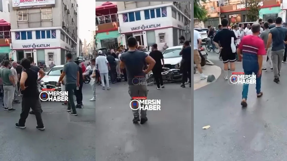 Akdeniz’de Hareketli Dakikalar: Burger King Kavşağında Otomobil İle Motosiklet Çarpıştı