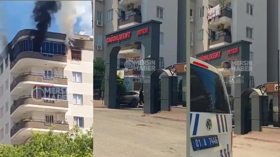 Adana’da Korkutan Yangın: İtfaiye Dar Sokak ve Park Eden Araçlar Yüzünden Siteye Giremedi
