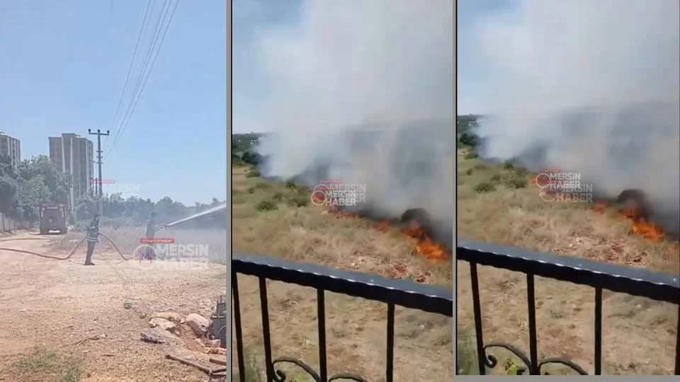 Toroslar’da Otluk Alanda Yangın! İtfaiyeden Hızlı Müdahale