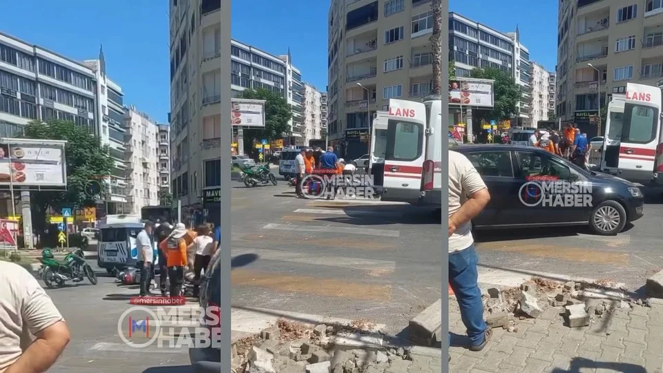 Mersin Adliye Kavşağı’nda Motosiklet Kazası: Yaralılar Hastaneye Kaldırıldı