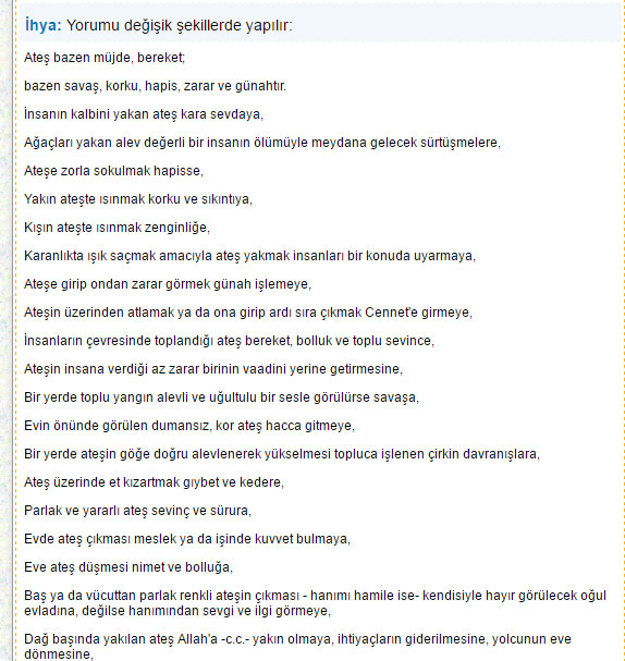 Rüyada Ateş görmek