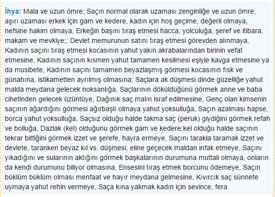 Rüyada Saç görmek