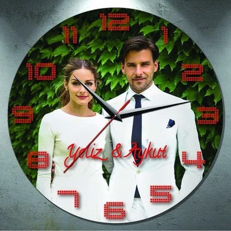 Fotoğraf Baskılı Sevgili Duvar Saati