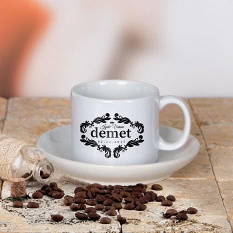İsim Yazılı Porselen Fincan Bardak Takımı