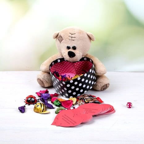Kalp Kutu Tutan Sevimli Peluş Ayı Hediye Seti