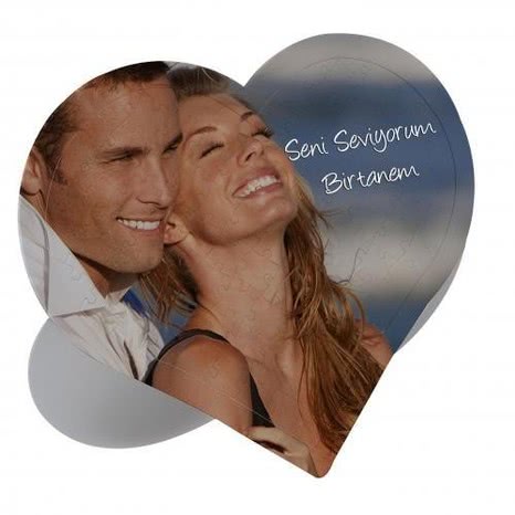 Kalp Puzzle - Sevgilinize Özel Fotoğraf ve Not Baskılı 99 Parça Puzzle
