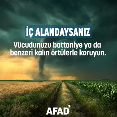 İç Alandaysanız, Vücudunuzu battaniye ya da benzeri kalın örtülerle koruyun