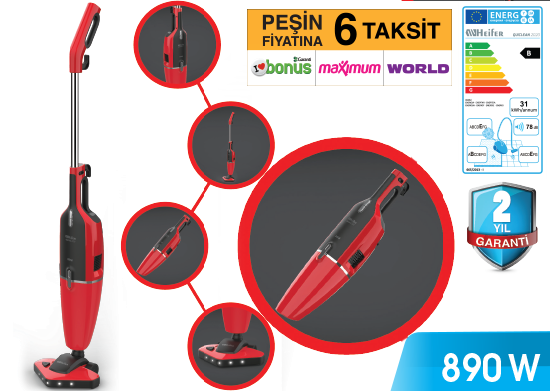 Dik Durabilen Işıklı Süpürge