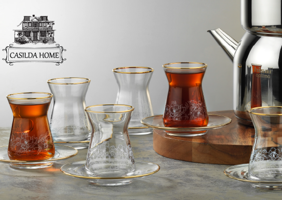 12’li Yaldızlı Çay Seti