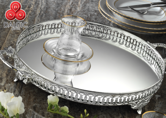 Aynalı Kulplu Tepsi