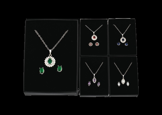 Zirkon Taşlı Kolye Kupe