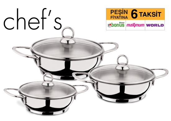 Çelik Omlet Seti 3’lü Chef's