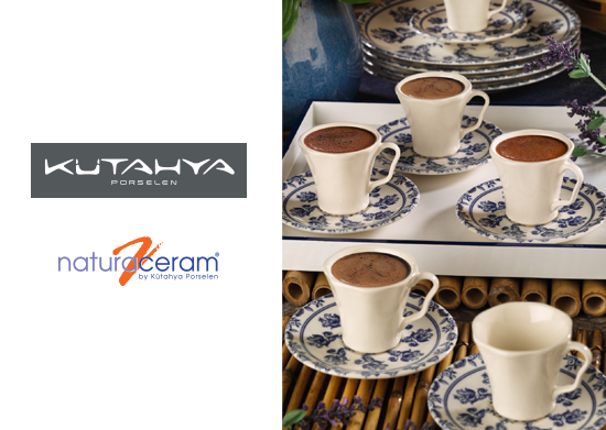 12 Parça Dekorlu Fincan Seti Kütahya Porselen