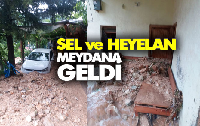 Mersin Silifke’de Sağanak Yağış Sel Getirdi, Bazı Bölgelerde Yaşanan Heyelan Nedeniyle Ev ve Araçlar Toprak Altında Kaldı