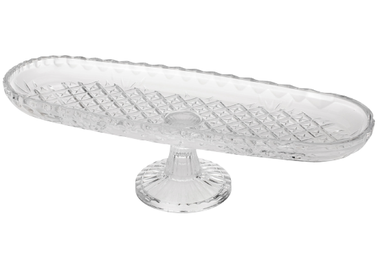 Cam Kayık Ayaklı Sunum Tabağı