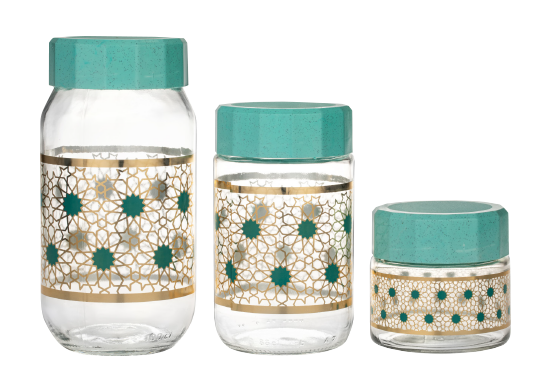 3’lü Cam Saklama Kavanozu