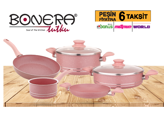 7 Parça Granit Efektli Set Montella Bonera