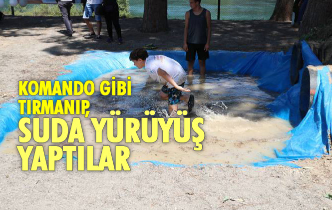 Mersin’de Çocuklar Komando Gibi Tırmanıp, Suda Yürüyüş Yaptılar