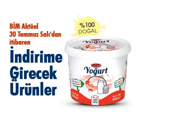 BİM Aktüel 30 Temmuz Salı'dan itibaren İndirimli Ürünlerin Listelendiği Aktüel
