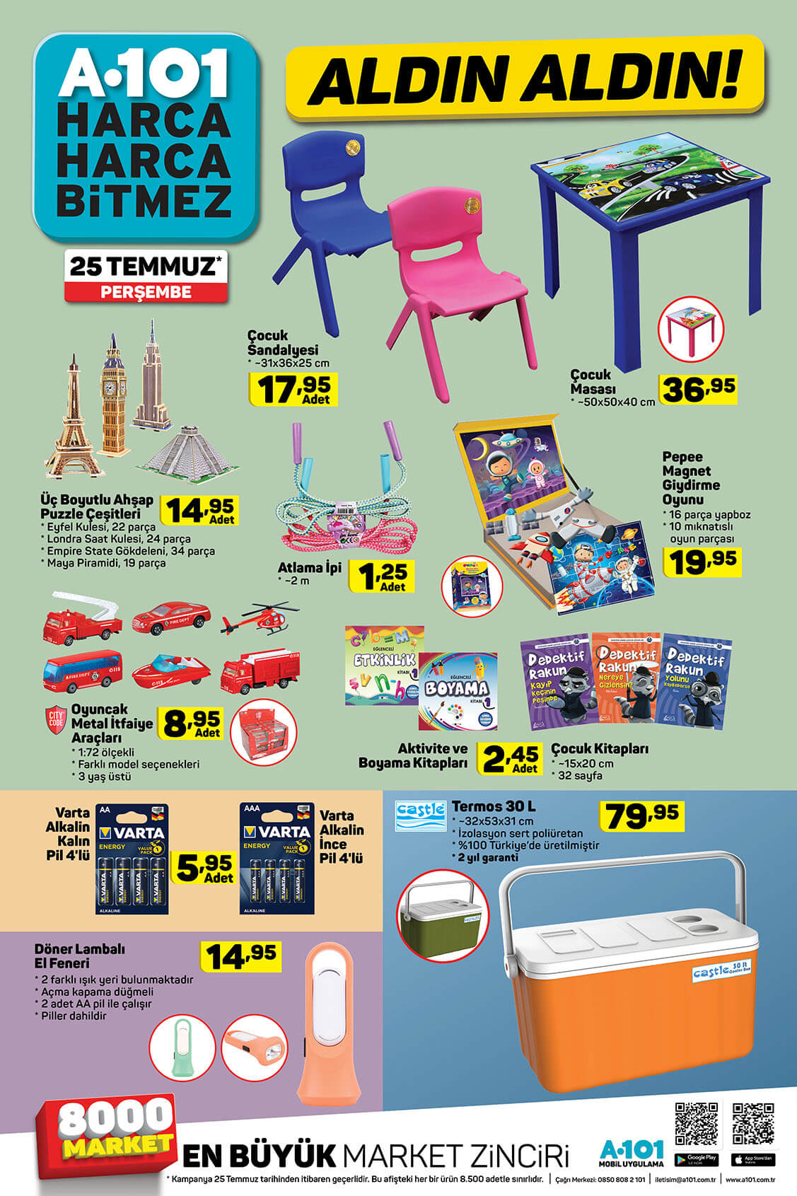 A101 Aldın Aldın 25 Temmuz Perşembe Oyuncak ve Çocuk Gereçleri, Termos