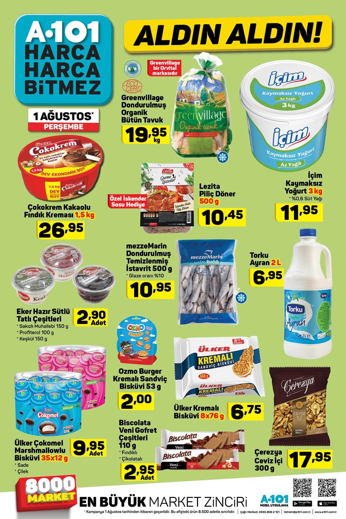 A101 Aldın Aldın 1 Ağutos'tan İtibaren Perşembe Mutfak Yiyecek İçecek Balık