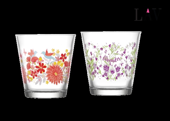 3’lü Desenli Kısa Meşrubat Bardağı