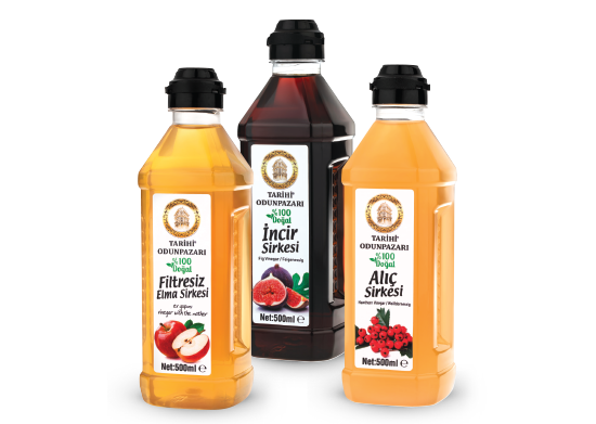 Filtresiz Elma / Alıç / İncir Sirkesi Tarihi Odunpazarı 500 ml